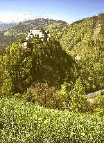 The beautiful alpine castle of Burg Hohenwerfen, Werfen, Austria