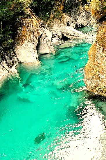 The amazing blue pools at Haast Pass, South Island, New Zealand