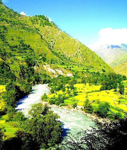 Trekking along Karnali River in western Nepal