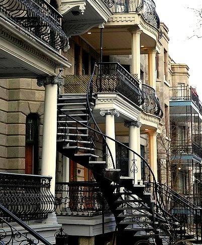 Classic Winding Staircase in Montreal, Canada