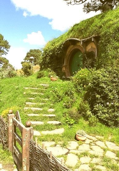 Hobbit houses in Matamata, New Zealand