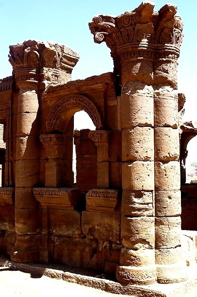 The Roman Kiosk at the ruined ancient city of Naqa, Sudan