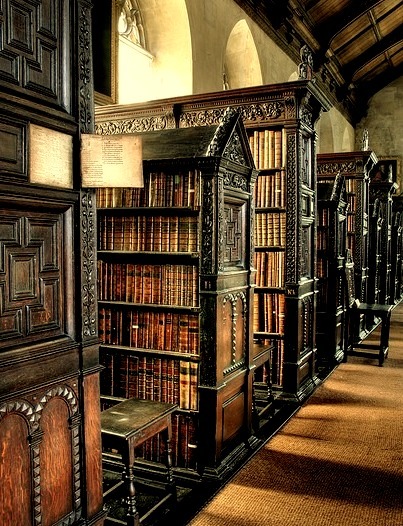 Ancient, St. Johns College Library, Cambridge, England