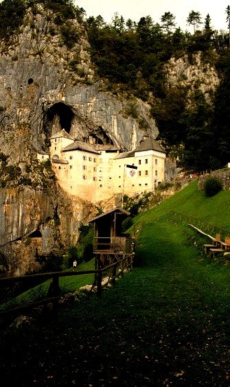 Predjama Castle, a renaissance castle built within a cave mouth in southwestern Slovenia