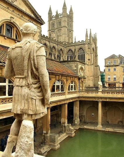 The ancient roman baths of Aquae Sulis in Bath, England