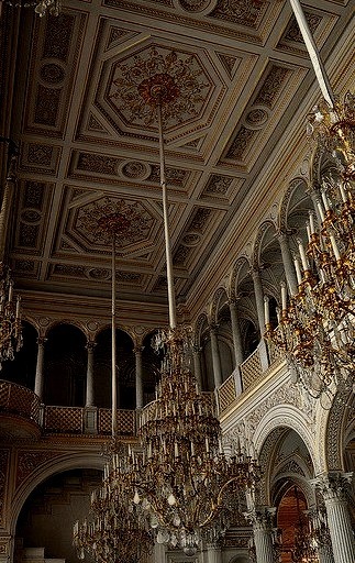 Ceiling inside The Hermitage Museum in St. Petersburg, Russia