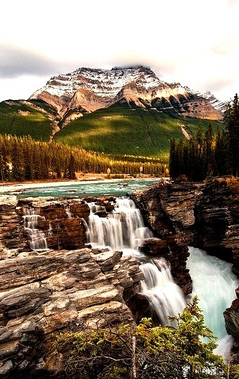 Athabasca Falls in Jasper National Park / Canada